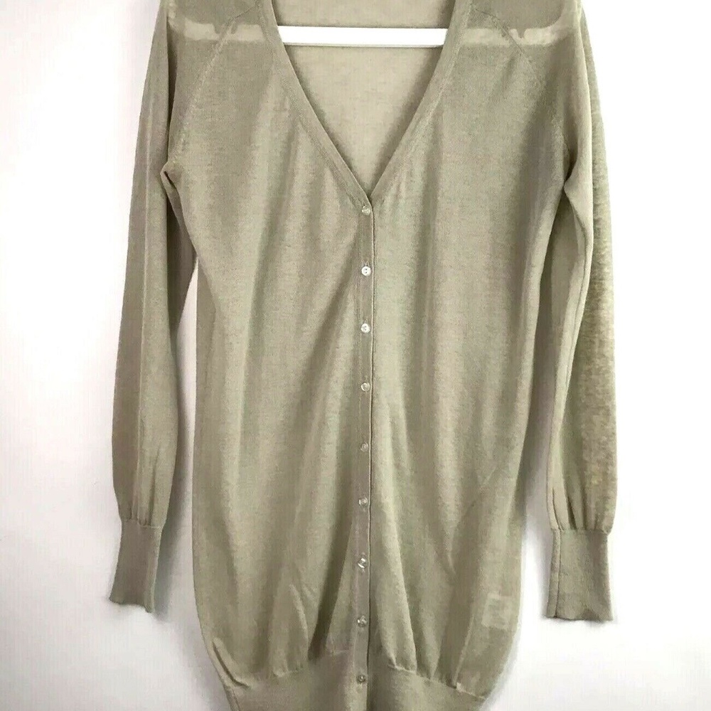 C.T.plage Womens Cardigan V Neck Buttons Sheer